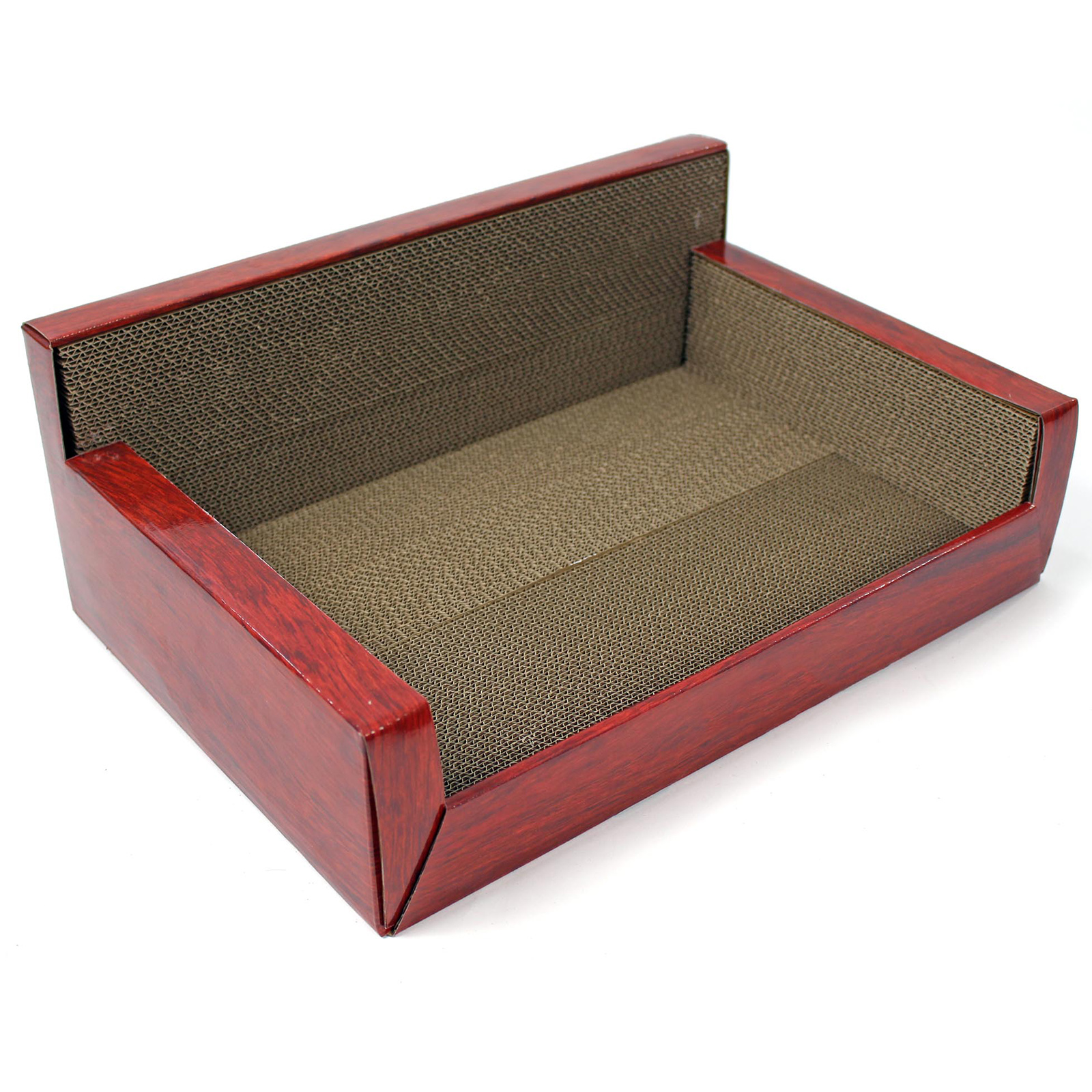 Wood Effect Sofa Corrugated Cardboard Cat Scratcher - Image 2