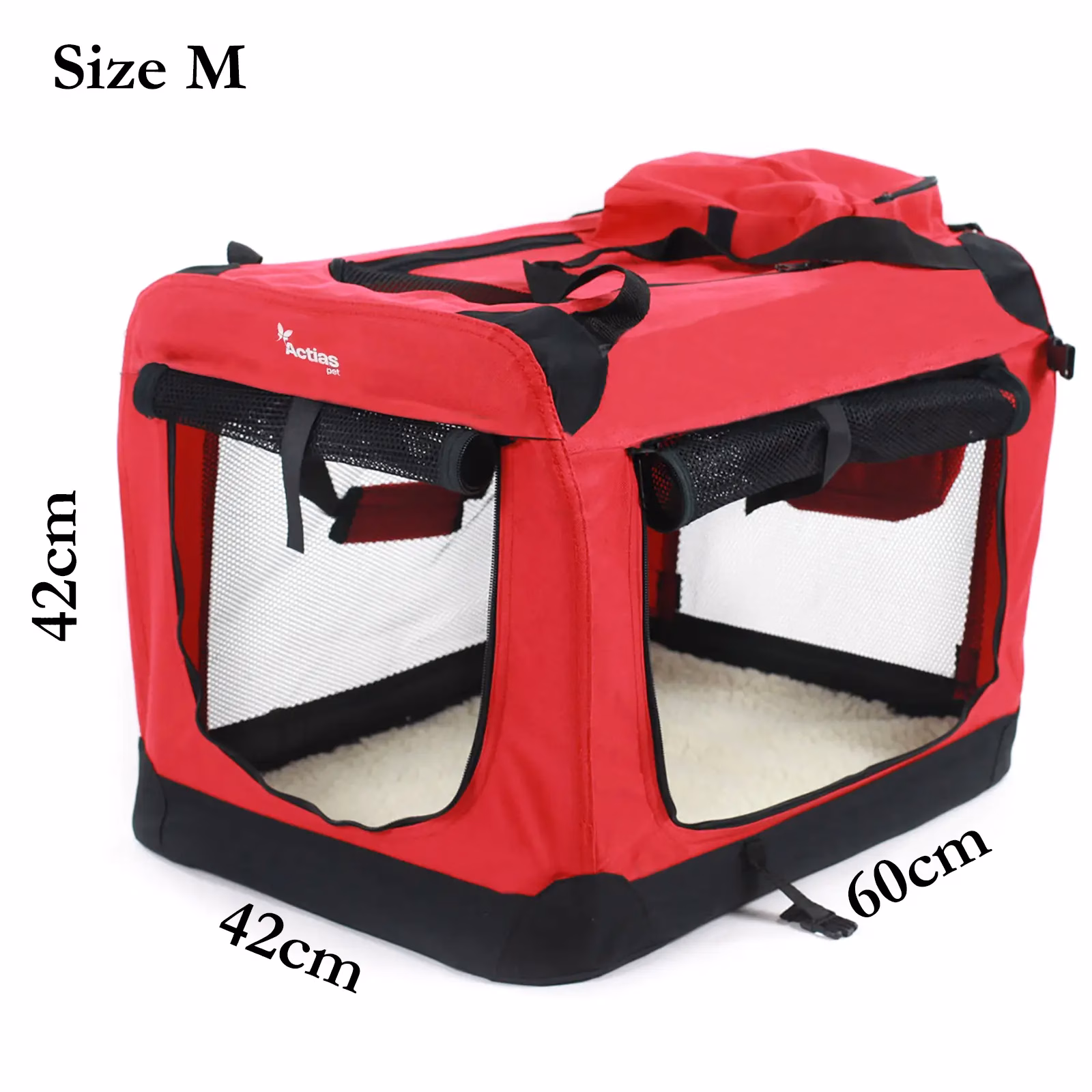 Foldable Pet Carrier Red - Image 4