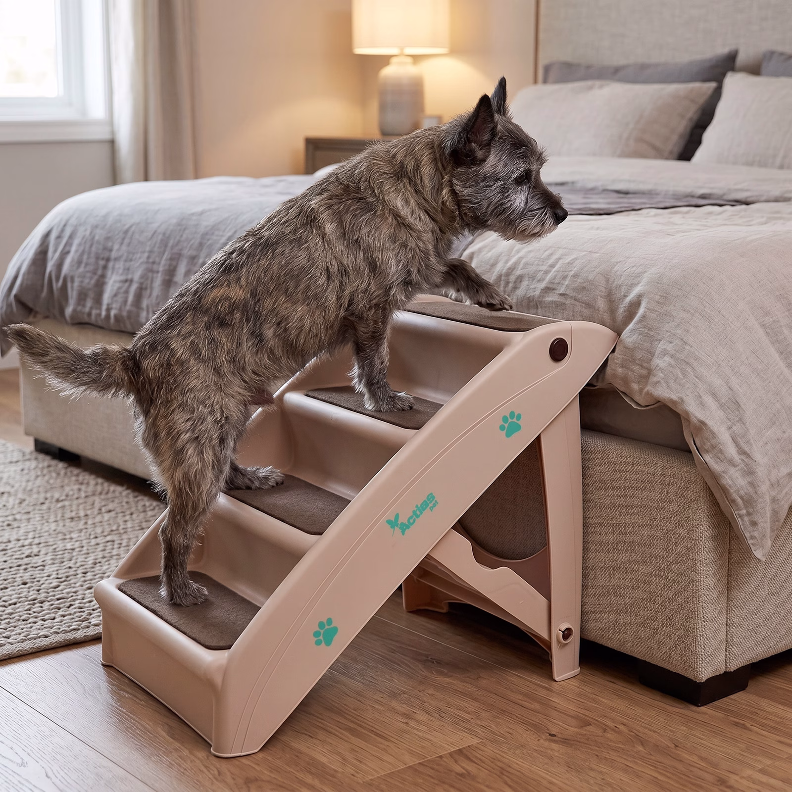 Foldable Pet Stairs Beige 21823 - Image 9