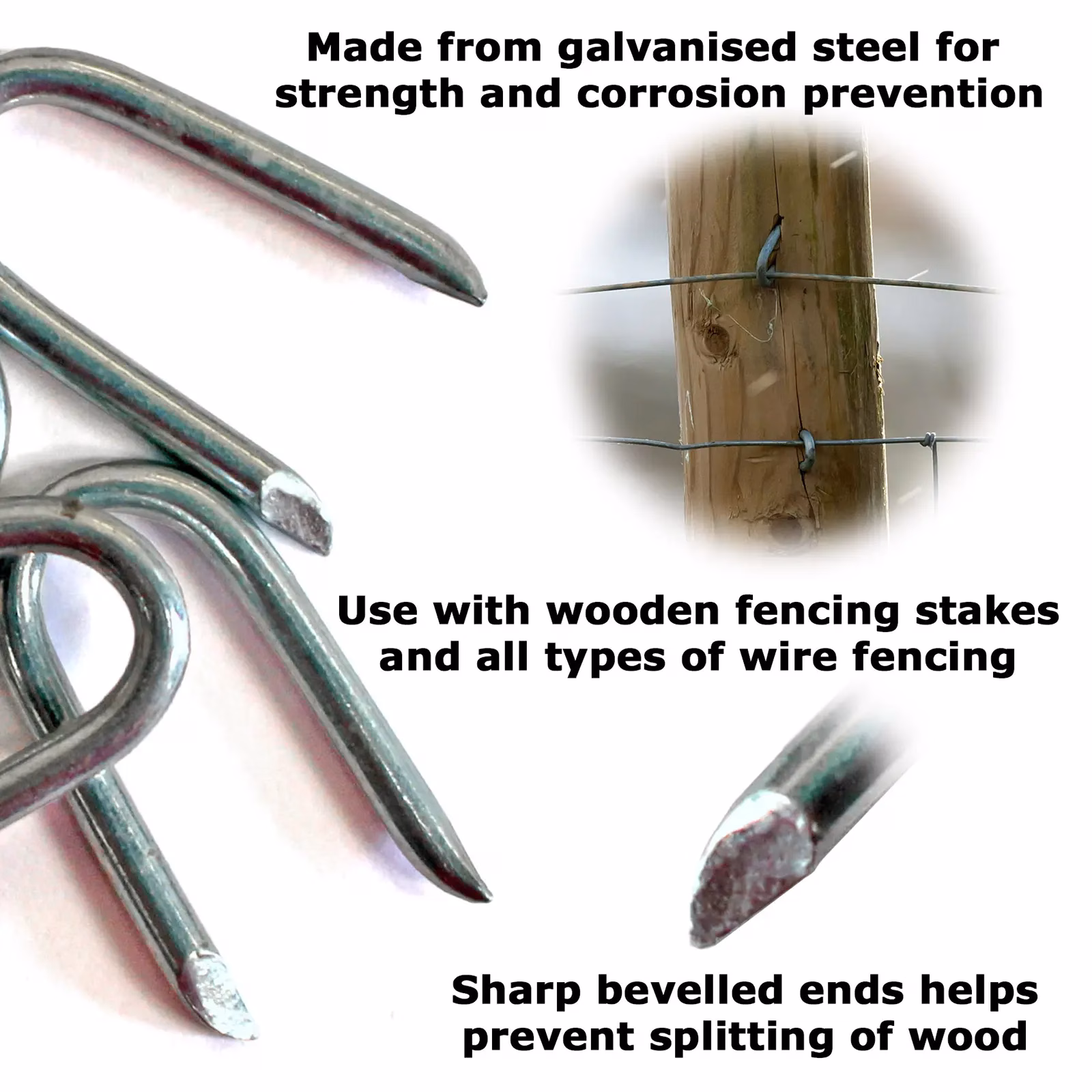 Galvanised U Nails 20mm 25mm Netting Fencing Staples - Image 2
