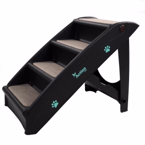 Foldable Pet Stairs Black 74287