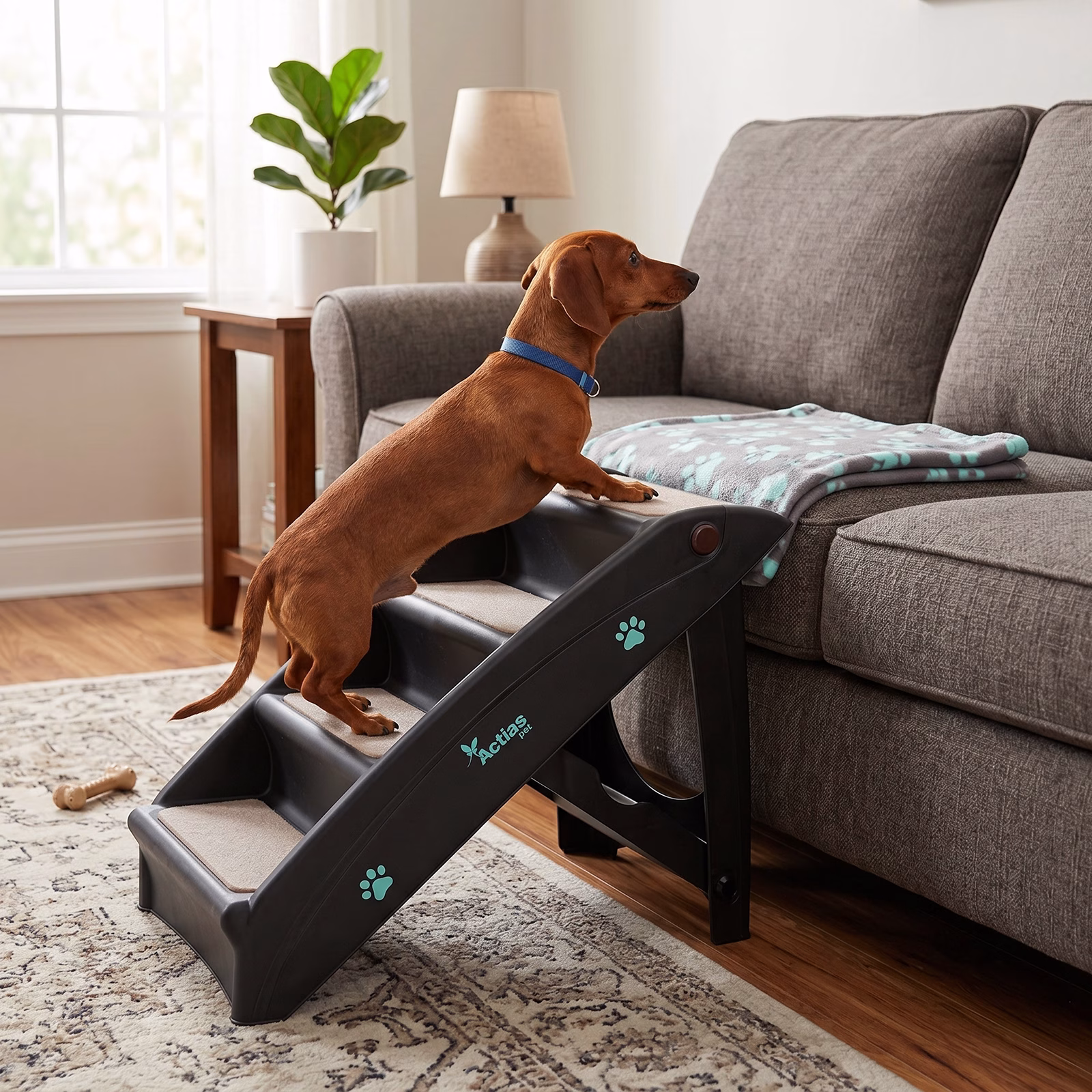 Foldable Pet Stairs Black 74287 - Image 2