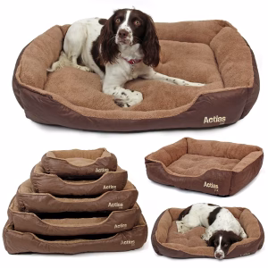 Brown Faux Leather Pet Bed