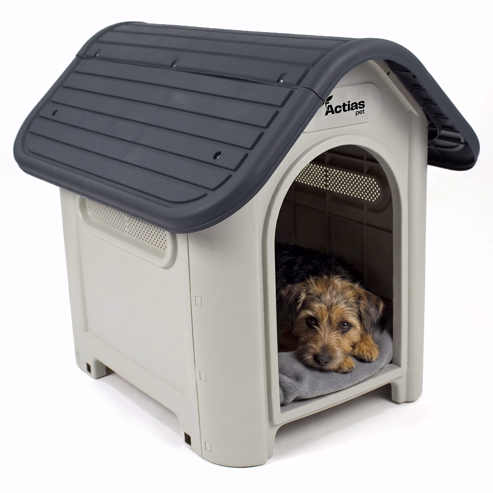 Actiaspet Plastic Dog Kennel – Weatherproof Outdoor Dog House with Raised Floor & Ventilation – 75 × 59 × 66cm – Small to Medium Dogs - Image 4