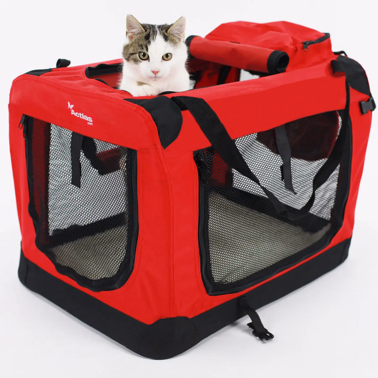 Foldable Pet Carrier Red - Image 2