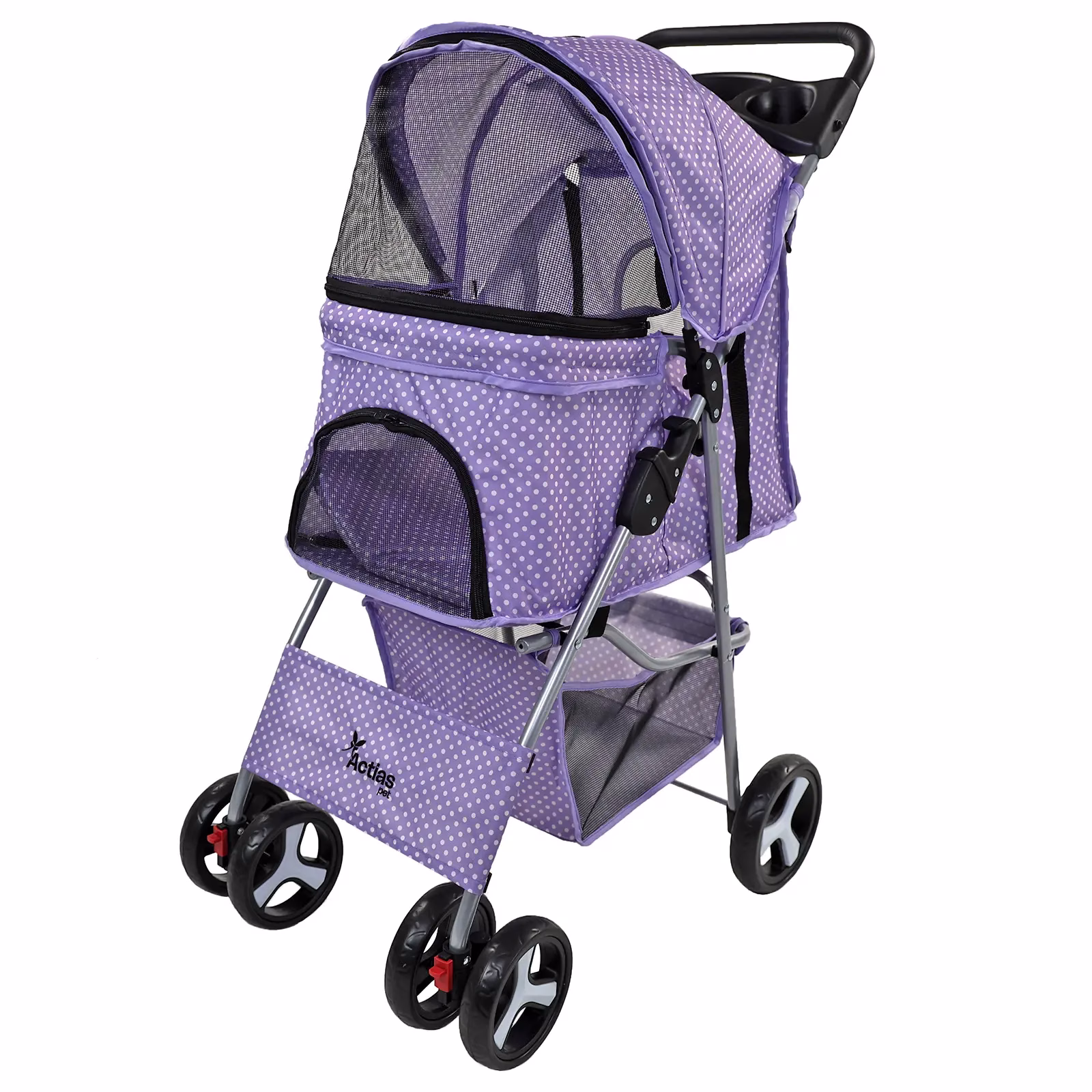 Actiaspet Foldable Pet Stroller – Dog & Cat Pushchair with Safety Hooks, Brakes & Cushion – Lightweight Travel Buggy (15kg Capacity) - Image 18