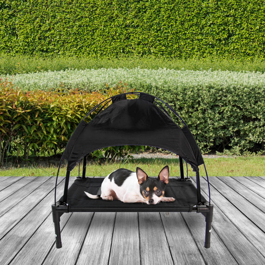 Elevated Canopy Pet Bed Black Mesh - Welcome to Actiaspet