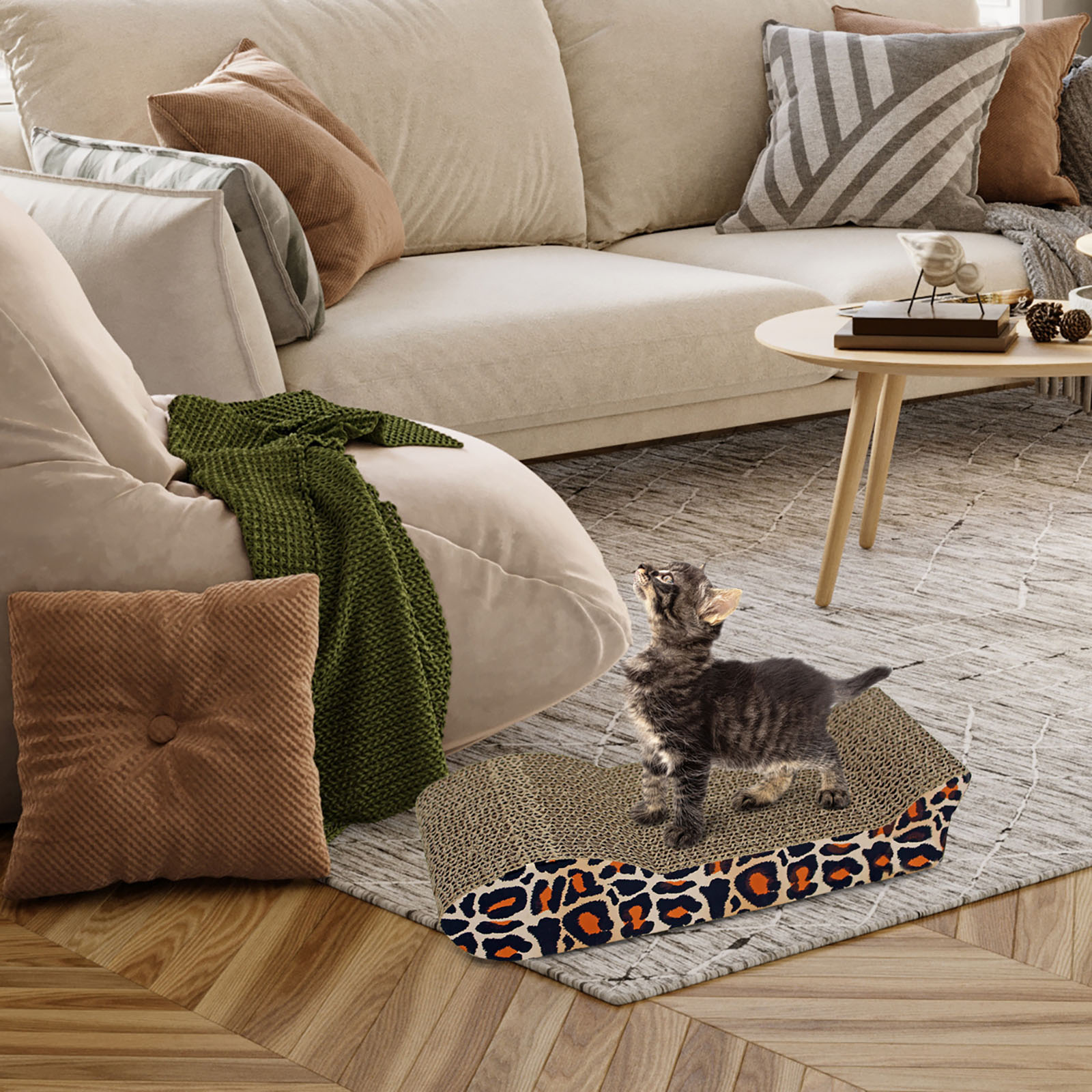 Cat Cardboard Corrugated Scratcher Scratching Pad Sofa Bed Board Mat