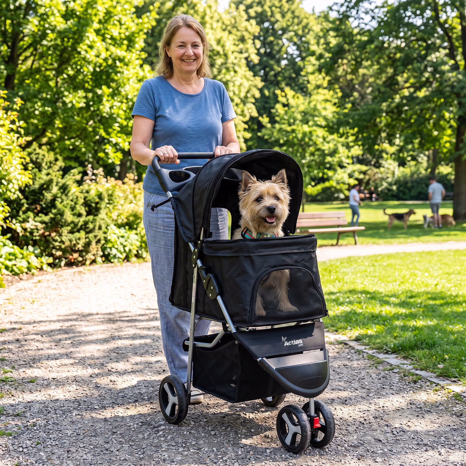 Pet Stroller Dog Cat Puppy Pram Pushchair Travel Cart Jogging Buggy Carrier - Image 4