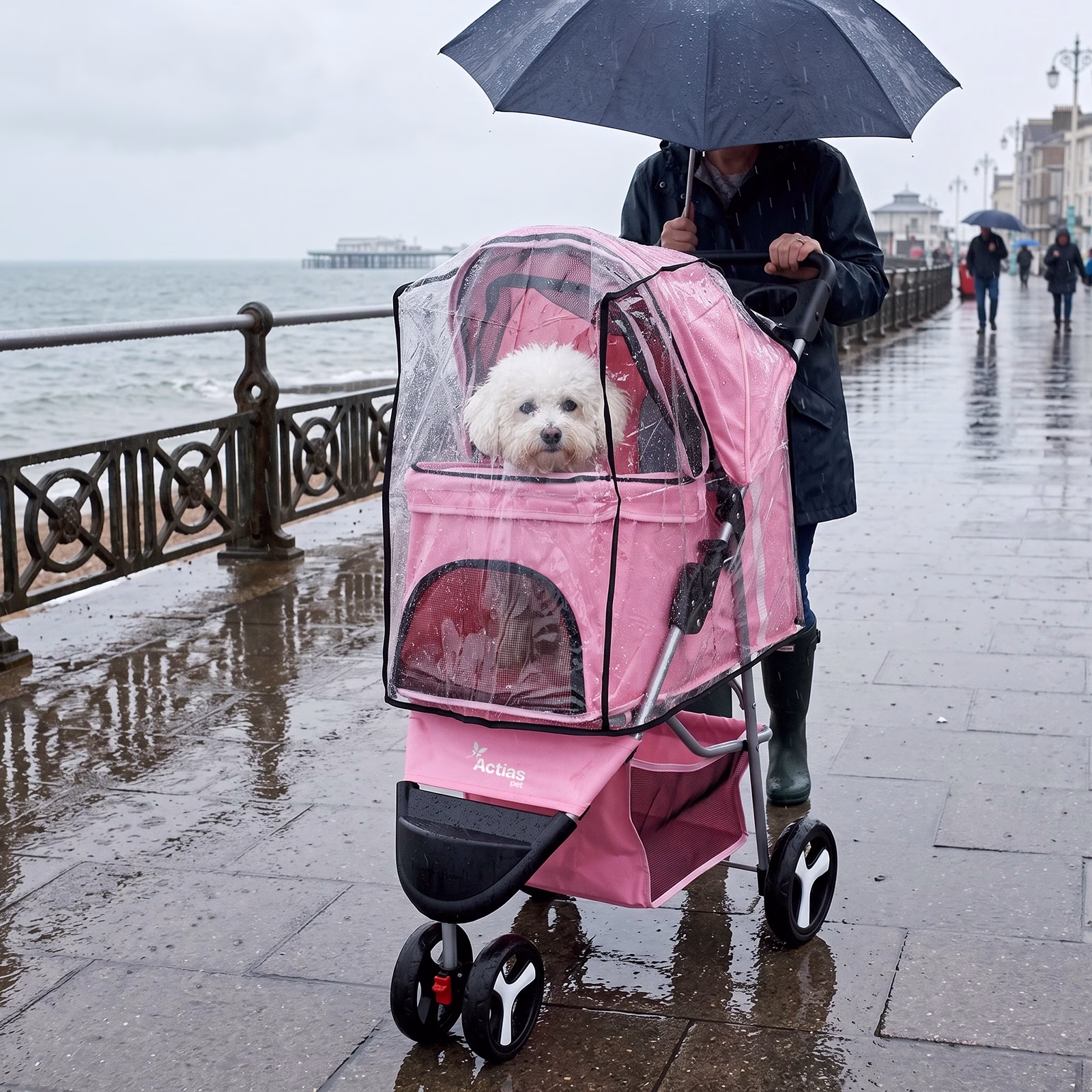 Pet Stroller Dog Cat Puppy Pram Pushchair Travel Cart Jogging Buggy Carrier - Image 19