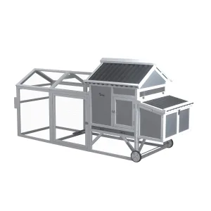 Chicken Coop with Nesting Box and Wheels in wood | Outdoor Hen House for Garden Use
